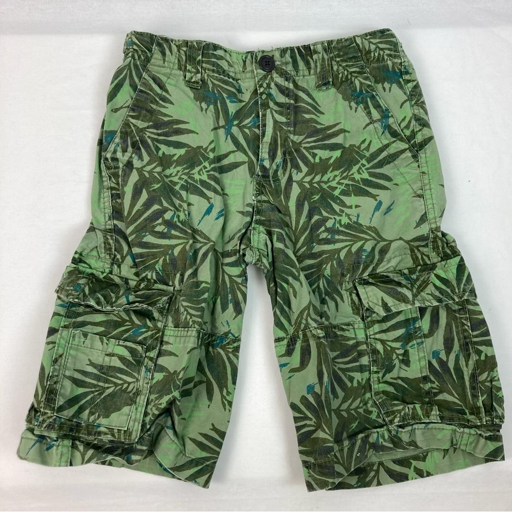 Cherokee Green Tropical Leaf Cargo Shorts
